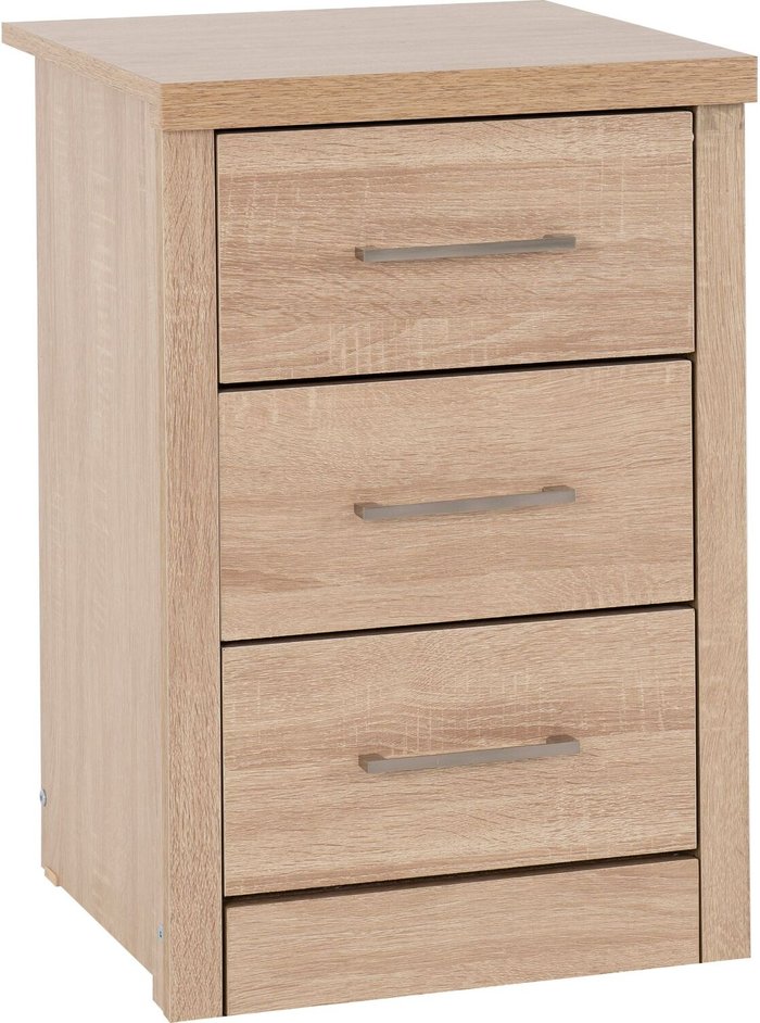 The Range | Dunelm Lennon 3 Drawer Oak Bedside Chest Brown Dunelm Lennon 3 Drawer Oak Bedside Chest Brown