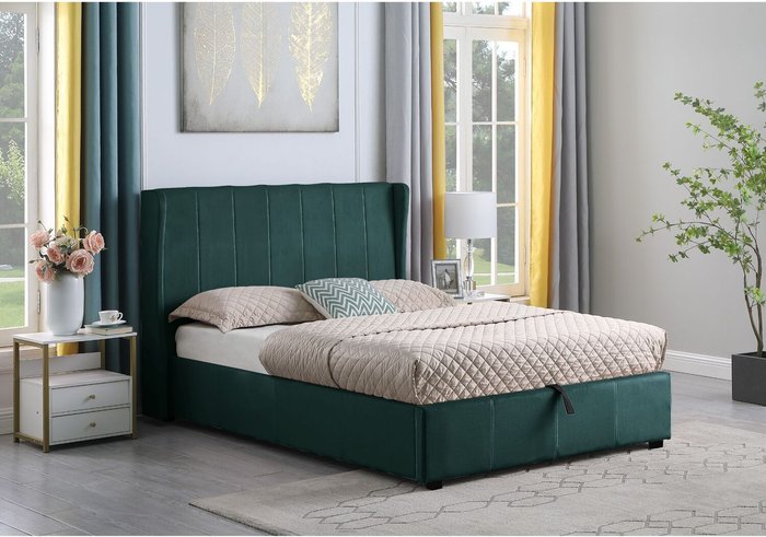 The Range | Seconique Amelia Plus 5' Storage Bed - Green Velvet Fabric Seconique Amelia Plus 5' Storage Bed - Green Velvet Fabric