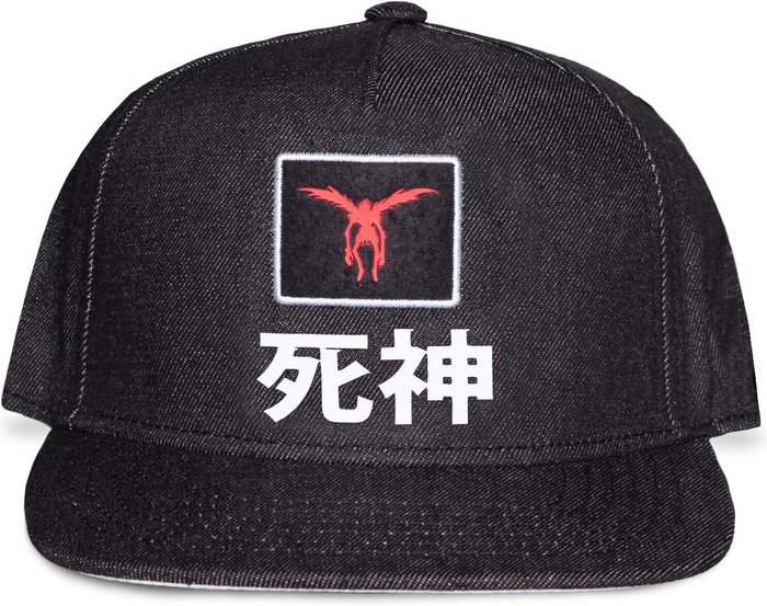 The Range | DEATH NOTE DEATH NOTE Ryuk Silhouette Patch Denim Snapback - Dark Grey and Grey DEATH NOTE DEATH NOTE Ryuk Silhouette Patch Denim Snapback - Dark Grey and Grey