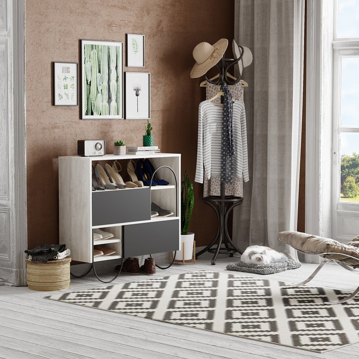 The Range | Decortie Norfolk Shoe Cabinet - Light Grey / Manufactured Wood Decortie Norfolk Shoe Cabinet - Light Grey / Manufactured Wood