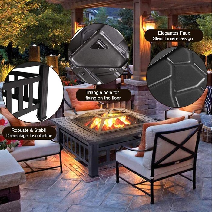 The Range | Garden Mile Round Garden Fire Pit - Black Garden Mile Round Garden Fire Pit - Black