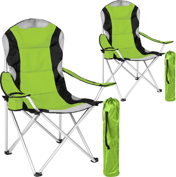 The Range | TECTAKE Tectake 2 Lightweight Folding Camping Chairs, Padded & Packable - Green TECTAKE Tectake 2 Lightweight Folding Camping Chairs, Padded & Packable - Green