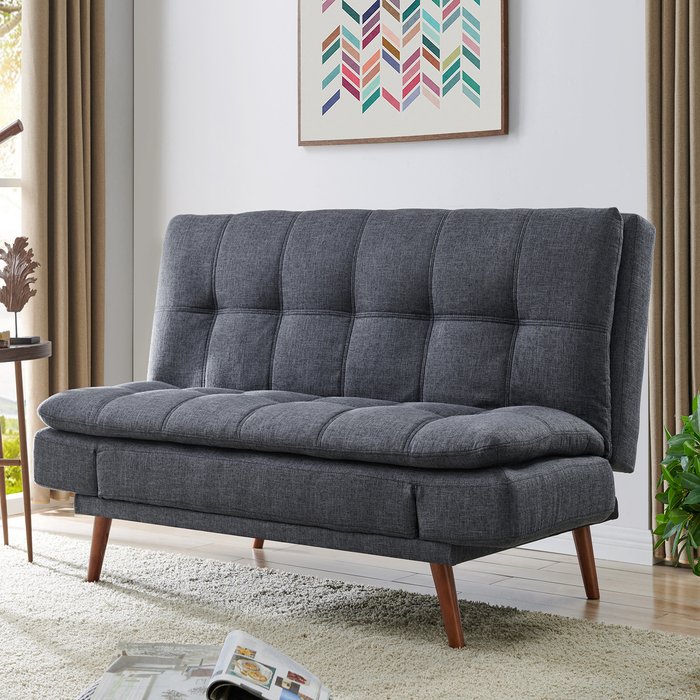 The Range | GRS Declan 3 Seater Fabric Sofa Bed With Wooden Legs - Dark Grey GRS Declan 3 Seater Fabric Sofa Bed With Wooden Legs - Dark Grey