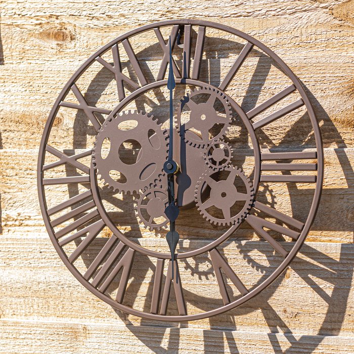 The Range | Garden Mile Mechanical Cog Outdoor Clock - Brown Garden Mile Mechanical Cog Outdoor Clock - Brown