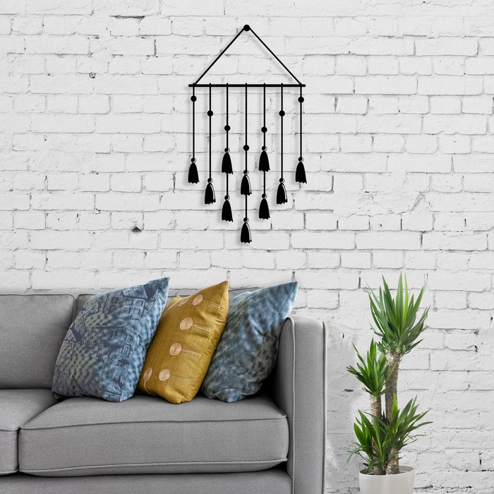 The Range | Decortie Tassel Wall Art Metal Decorative Object - Black - Black Decortie Tassel Wall Art Metal Decorative Object - Black - Black
