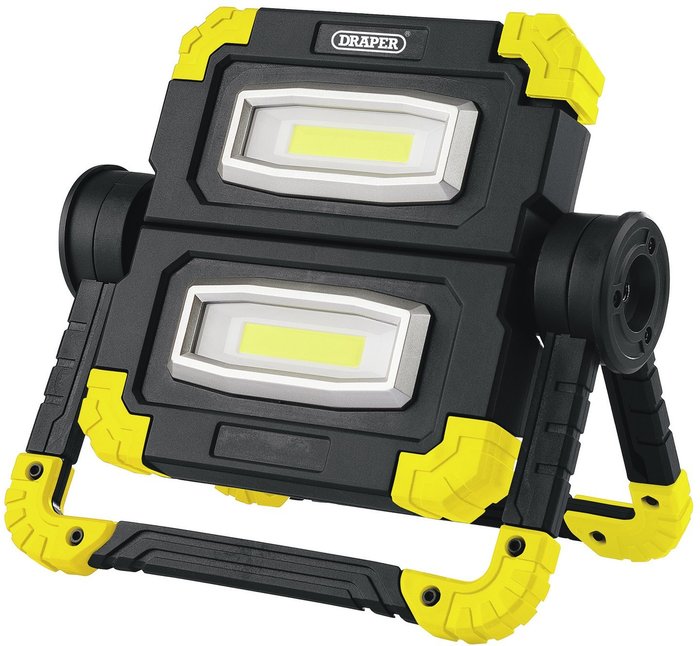 The Range | Draper Draper LED Rechargeable Twin Flood Light - Black/yellow Draper Draper LED Rechargeable Twin Flood Light - Black/yellow