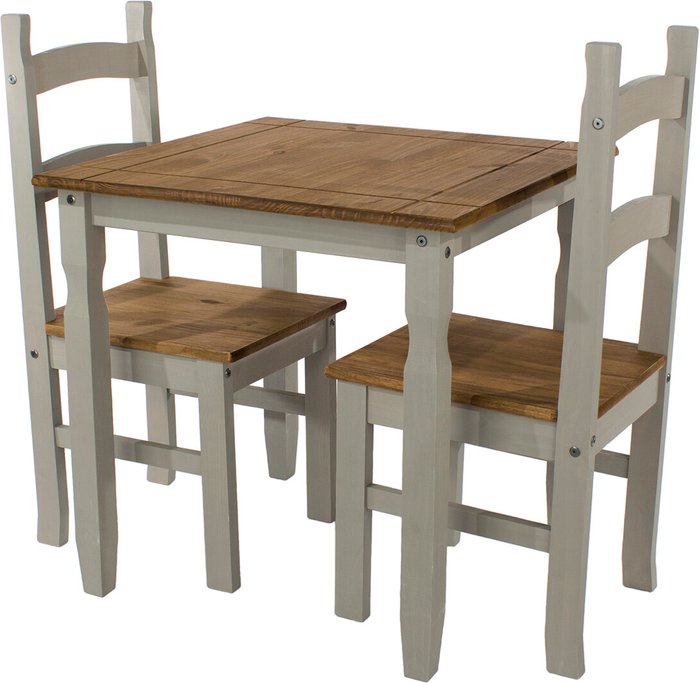 The Range | Core Products Corona Grey Square Dining Table with 2 Chairs - Grey Core Products Corona Grey Square Dining Table with 2 Chairs - Grey