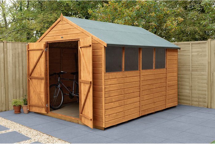 The Range | Forest Shiplap DipTreat 10x8 Apex Shed With Double Doors - No Installation Forest Shiplap DipTreat 10x8 Apex Shed With Double Doors - No Installation