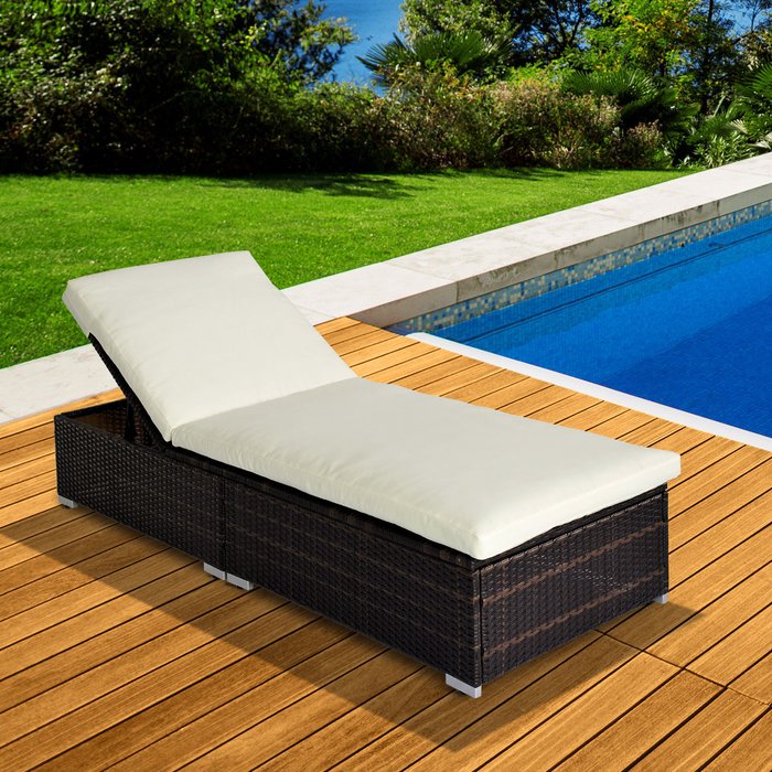 The Range | Outsunny Outsunny Patio Rattan Chaise Lounge Garden Pool Wicker Sun Lounger Adjustable Outsunny Outsunny Patio Rattan Chaise Lounge Garden Pool Wicker Sun Lounger Adjustable