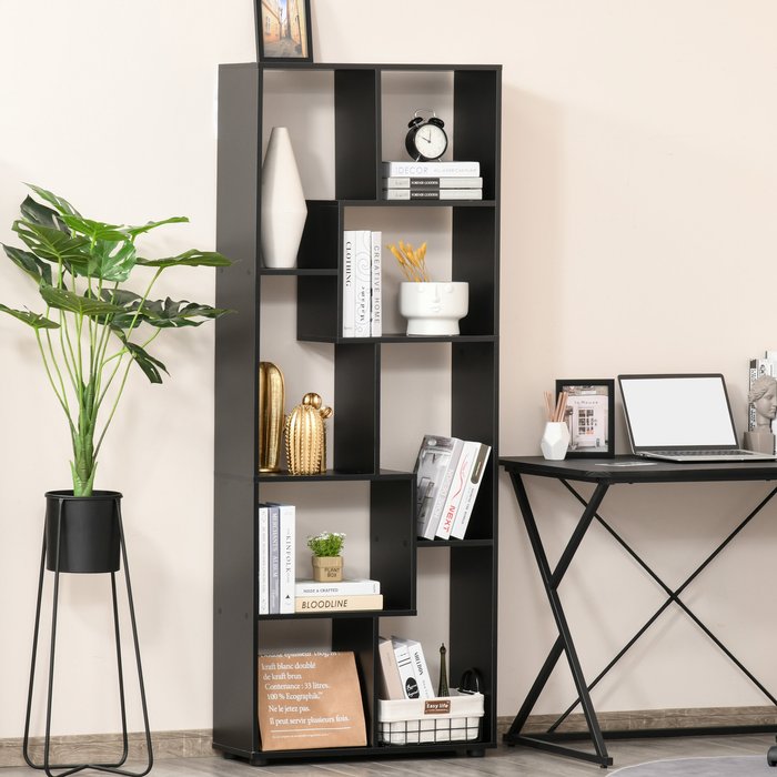 The Range | HOMCOM 178cm 8 Shelf Bookcase - Black HOMCOM 178cm 8 Shelf Bookcase - Black