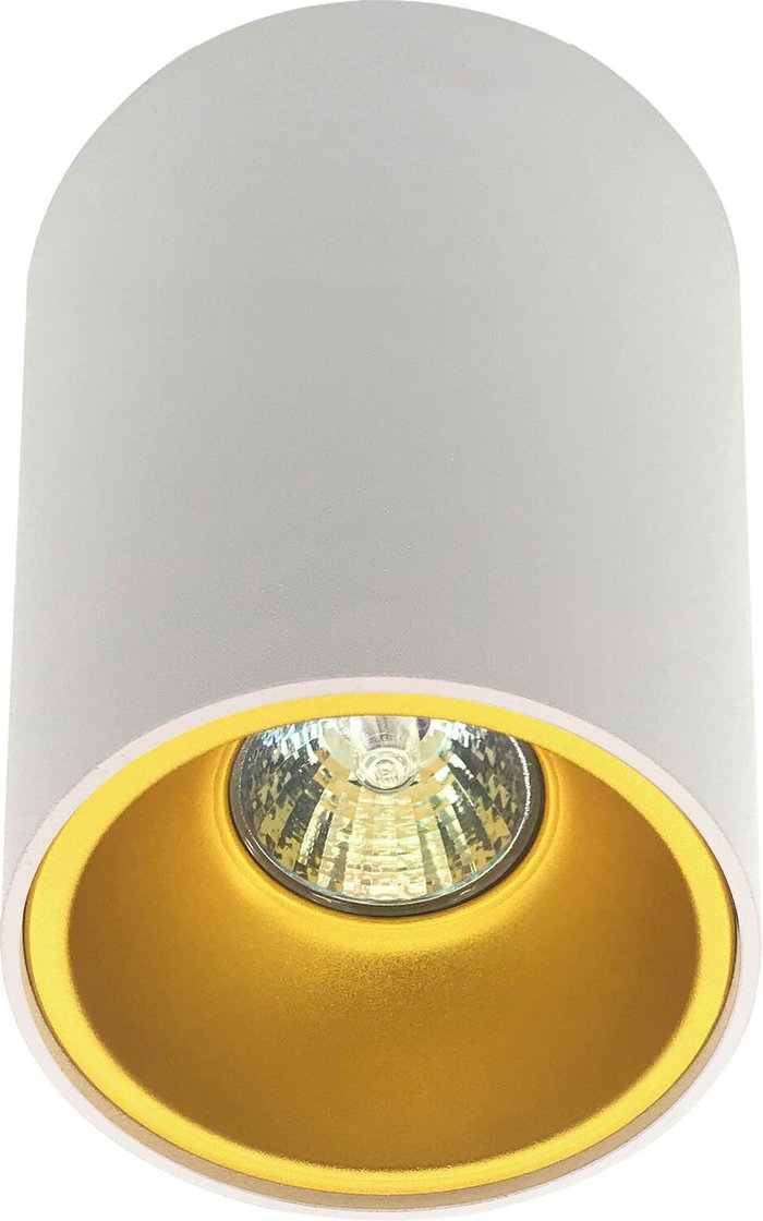 The Range | TIMELED Stellar Aluminium GU10 Downlighter with Gold Inner - White TIMELED Stellar Aluminium GU10 Downlighter with Gold Inner - White