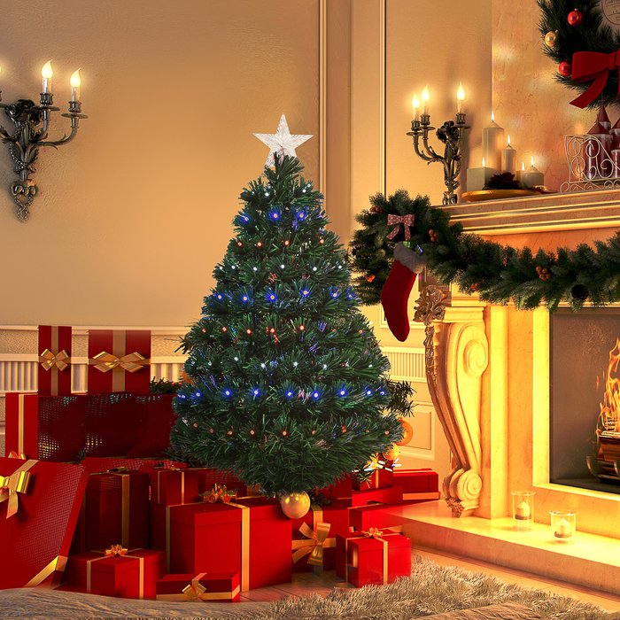 The Range | Bon Noel Bon Noel 3ft Green Pre-Lit Artificial Christmas Tree with Multi Colour LED Lights Bon Noel Bon Noel 3ft Green Pre-Lit Artificial Christmas Tree with Multi Colour LED Lights