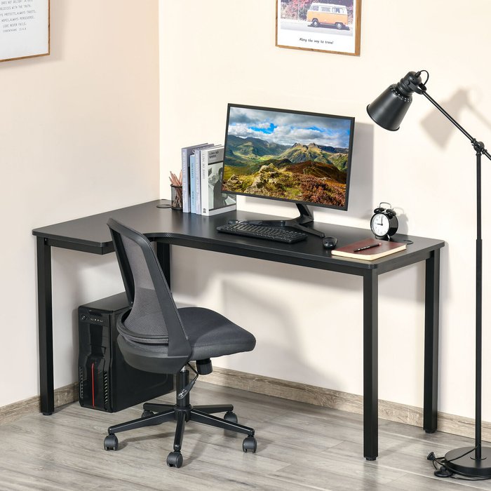 The Range | HOMCOM L-Shaped Corner Desk Computer Workstation - Black HOMCOM L-Shaped Corner Desk Computer Workstation - Black