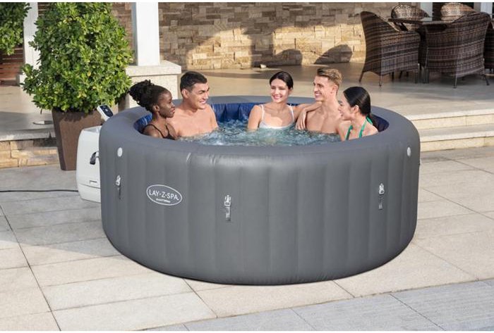 The Range | LAY-Z-SPA LAY-Z-SPA Santorini Airjet Inflatable Hot Tub - Grey LAY-Z-SPA LAY-Z-SPA Santorini Airjet Inflatable Hot Tub - Grey