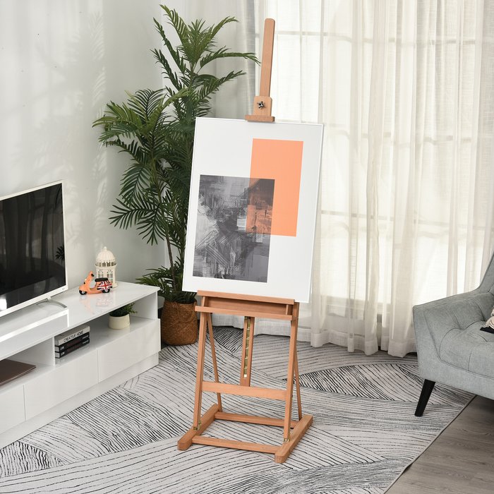 The Range | Vinsetto Vinsetto H-Frame Studio Easel Height Adjustable Beech Wood Vinsetto Vinsetto H-Frame Studio Easel Height Adjustable Beech Wood
