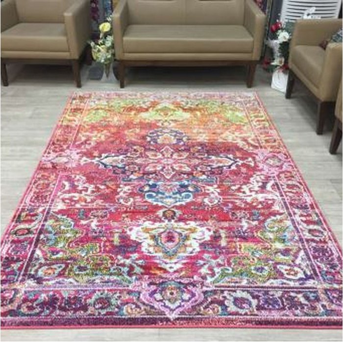 The Range | The Rug Wholesaler Multicoloured Moroccan Area Rug - Casablanca - Pink / 170cm The Rug Wholesaler Multicoloured Moroccan Area Rug - Casablanca - Pink / 170cm