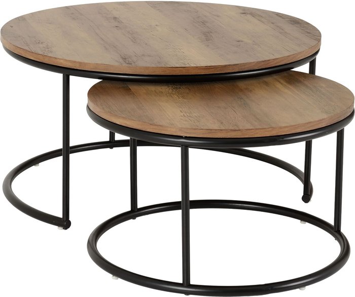 The Range | Quebec Quebec Round Edge Dining Set - Medium Oak Effect/Black Quebec Quebec Round Edge Dining Set - Medium Oak Effect/Black