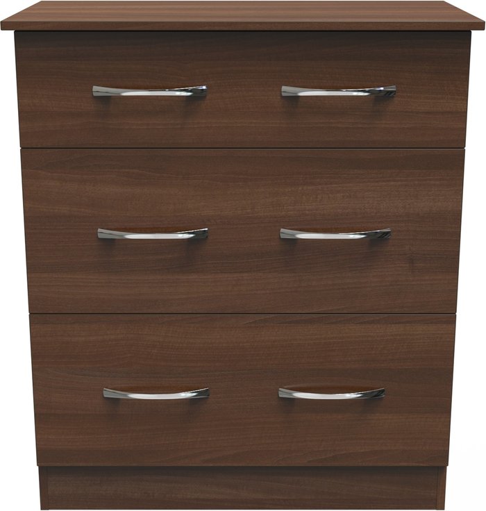 The Range | Avon Ready Assembled 3 Drawer Deep Chest - Noche Walnut Avon Ready Assembled 3 Drawer Deep Chest - Noche Walnut