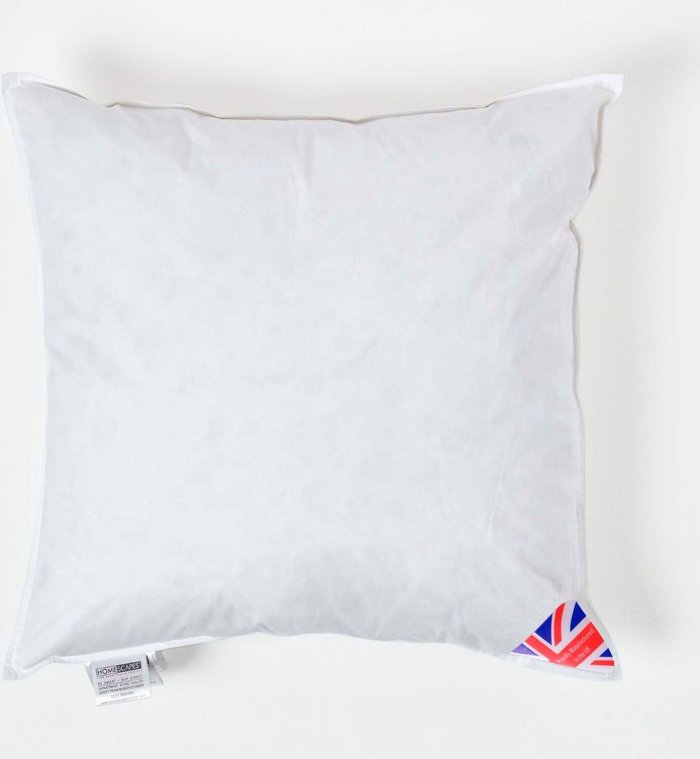 The Range | Homescapes Duck Feather Cushion Pad Insert - White / 60cm Homescapes Duck Feather Cushion Pad Insert - White / 60cm