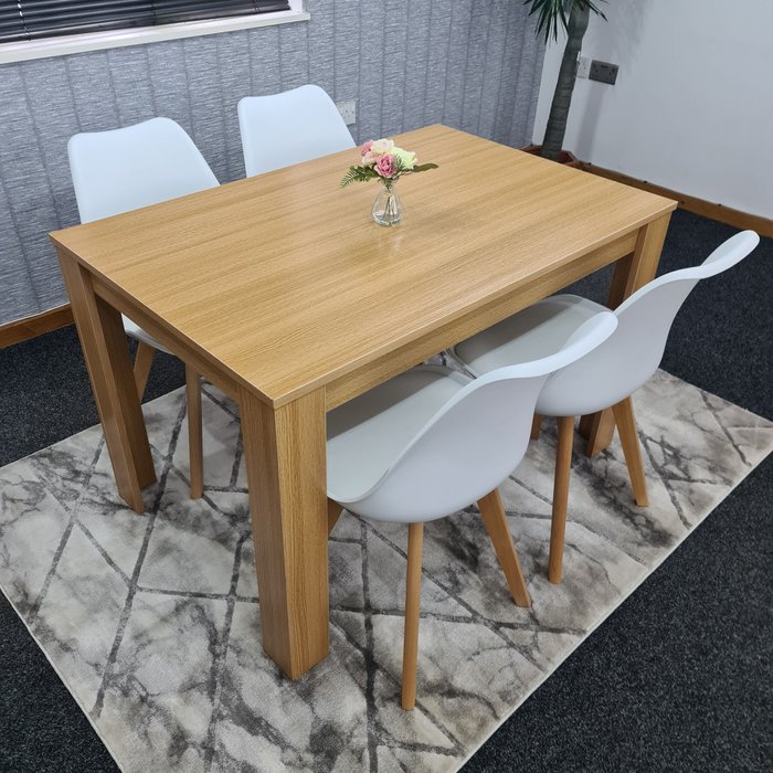 The Range | Kosy Koala Dining Table and 4 White Tulip Chairs kitchen set of 4 - White Kosy Koala Dining Table and 4 White Tulip Chairs kitchen set of 4 - White