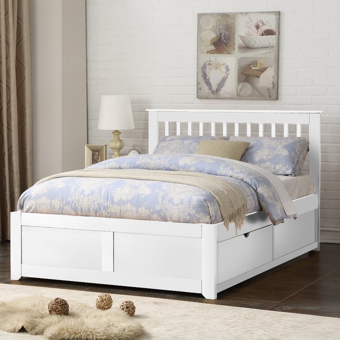 The Range | Flintshire Flintshire Pentre 5Ft King White 2 Drawer Storage Bed Frame Flintshire Flintshire Pentre 5Ft King White 2 Drawer Storage Bed Frame
