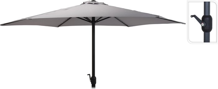 The Range | Samuel Alexander 3m Aluminium Parasol with Crank Handle for Garden or Patio in Light Grey - Grey Samuel Alexander 3m Aluminium Parasol with Crank Handle for Garden or Patio in Light Grey - Grey