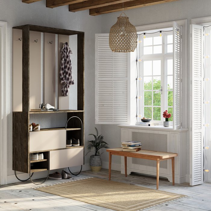 The Range | Decortie Norfolk Modern Hall Stand - Dark Coffee - Mocha Grey Decortie Norfolk Modern Hall Stand - Dark Coffee - Mocha Grey