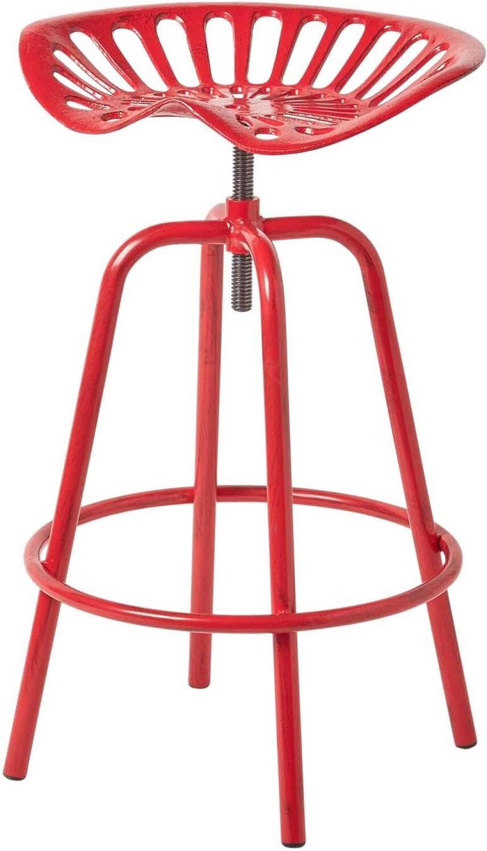 The Range | Homescapes Vintage Style Metal Adjustable Tractor Seat Bar Stool - Red Homescapes Vintage Style Metal Adjustable Tractor Seat Bar Stool - Red