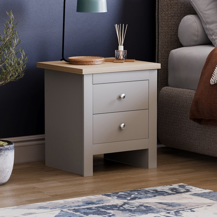 The Range | Arlington 2 Drawer Bedside Chest - Grey Arlington 2 Drawer Bedside Chest - Grey