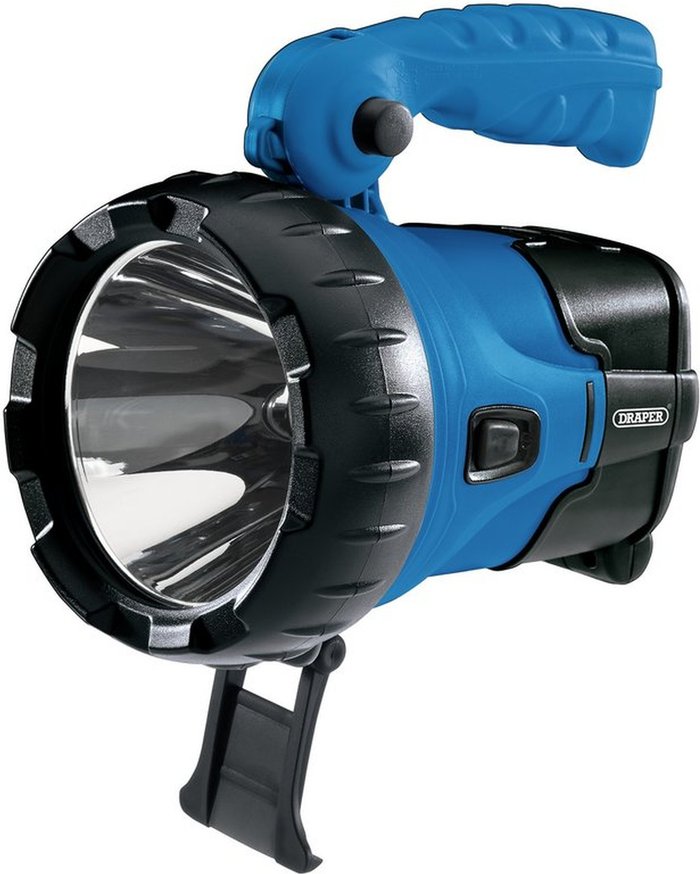 The Range | Draper Draper 10w CREE LED Rechargeable Spotlight Torch Blue Draper Draper 10w CREE LED Rechargeable Spotlight Torch Blue