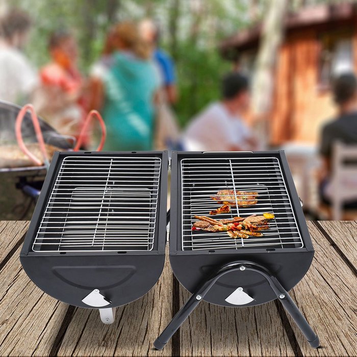 The Range | Outsunny Portable Charcoal Trolley Barbecue Grill BBQ - Black Outsunny Portable Charcoal Trolley Barbecue Grill BBQ - Black