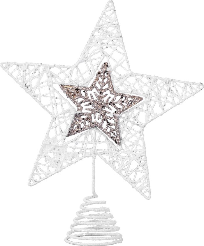 The Range | Majestic Metallics White and Copper Star Tree Topper Majestic Metallics White and Copper Star Tree Topper
