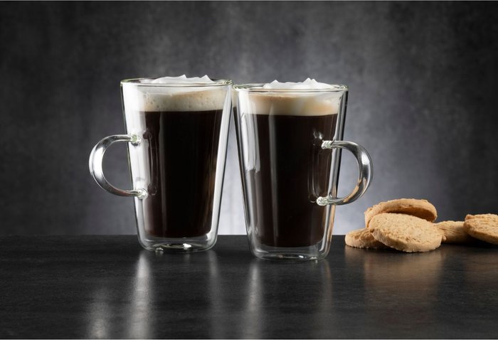 The Range | Homiu Homiu Verona Double Wall Glass Handled Cups X 2 Homiu Homiu Verona Double Wall Glass Handled Cups X 2
