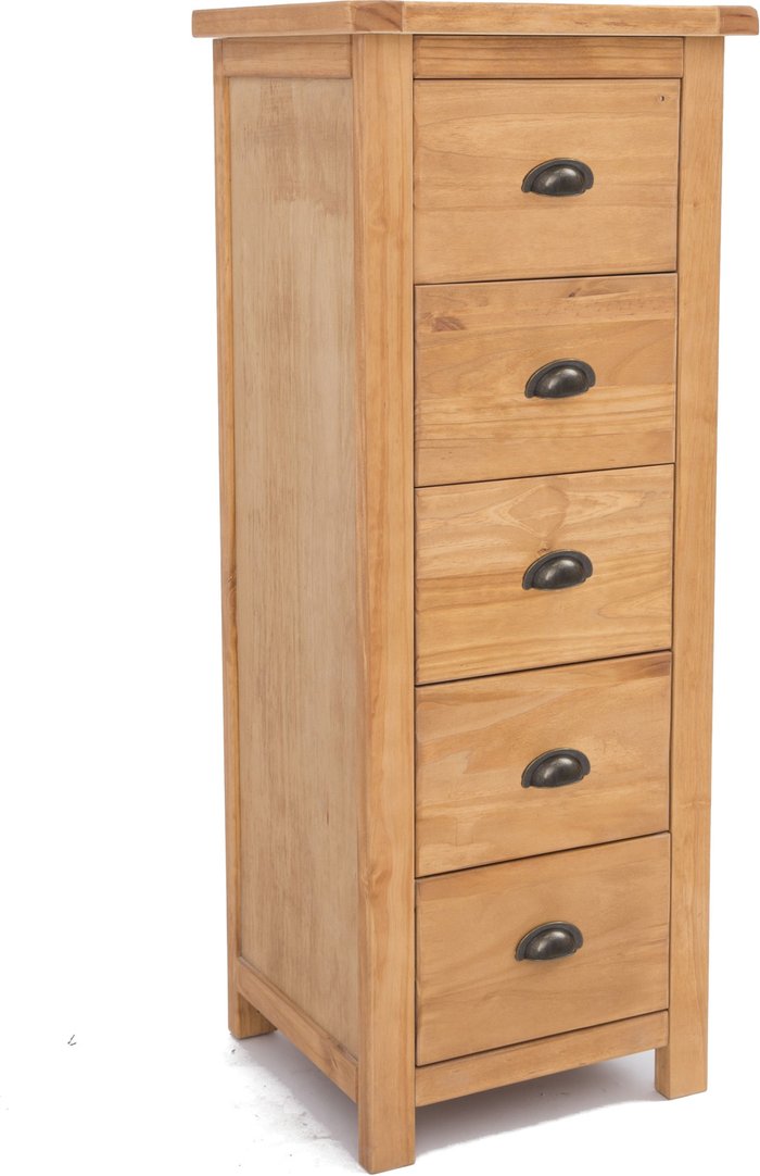The Range | Cabinet Bits Lugo 5 Drawer Narrow Chest - Brown / Brass / Cup Cabinet Bits Lugo 5 Drawer Narrow Chest - Brown / Brass / Cup
