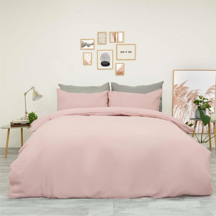 The Range | Brentfords Brentfords Plain Duvet Cover With Pillowcase Bedding Set - Blush / 1.1kg Brentfords Brentfords Plain Duvet Cover With Pillowcase Bedding Set - Blush / 1.1kg