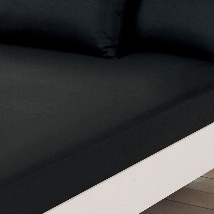 The Range | Brentfords Brentfords Plain Dyed Fitted Bed Sheets Non-Iron - Black / Super King size Brentfords Brentfords Plain Dyed Fitted Bed Sheets Non-Iron - Black / Super King size