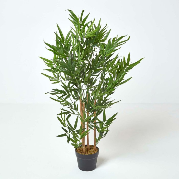 The Range | Homescapes Homescapes Green 3ft Bamboo Tree Artificial Plant with Pot, 95 cm - Green Homescapes Homescapes Green 3ft Bamboo Tree Artificial Plant with Pot, 95 cm - Green