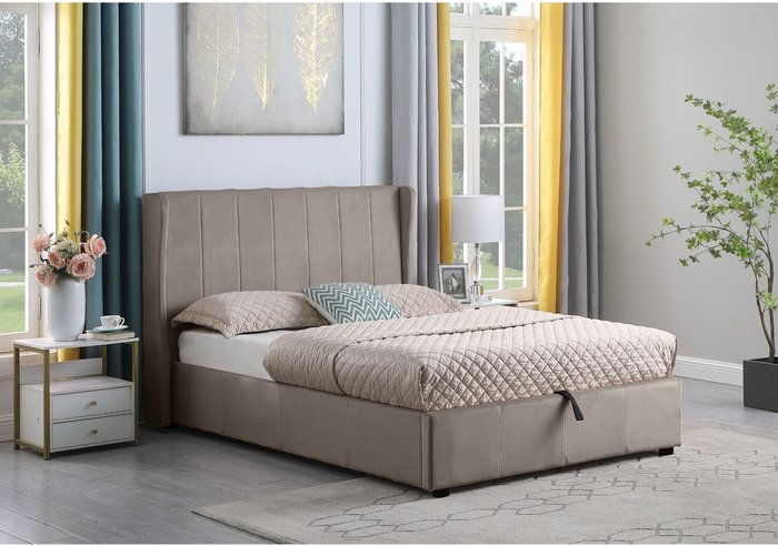 The Range | Seconique Amelia 5' King Size Storage Bed Frame - Oyster Velvet Fabric Seconique Amelia 5' King Size Storage Bed Frame - Oyster Velvet Fabric