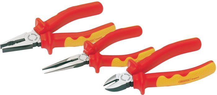 The Range | Draper Draper Expert 3 Piece VDE Insulated Plier Set Draper Draper Expert 3 Piece VDE Insulated Plier Set