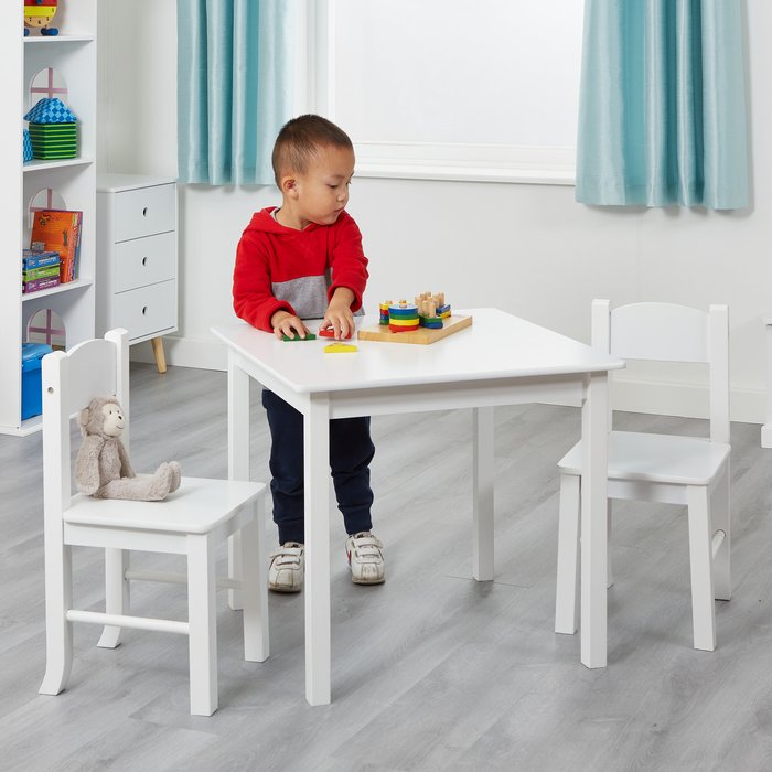 The Range | Liberty House Toys Kids White Wooden Table and Chair Set - White Liberty House Toys Kids White Wooden Table and Chair Set - White