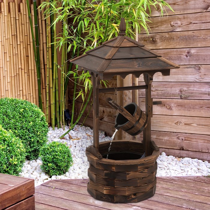 The Range | Outsunny Outsunny Well Waterfall Fountain Rustic Wood W/Pump Outsunny Outsunny Well Waterfall Fountain Rustic Wood W/Pump