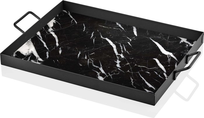 The Range | Rozi Marble Effect Black Serving Tray Rozi Marble Effect Black Serving Tray