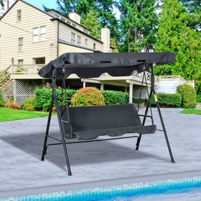 The Range | Outsunny Outsunny Hammock Swing Chair 3-seater Patio Bench Garden - Dark Grey Outsunny Outsunny Hammock Swing Chair 3-seater Patio Bench Garden - Dark Grey