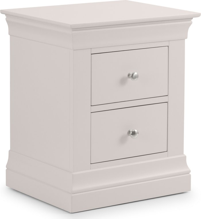 The Range | Julian Bowen Clermont 2 Drawer Bedside - Grey Julian Bowen Clermont 2 Drawer Bedside - Grey