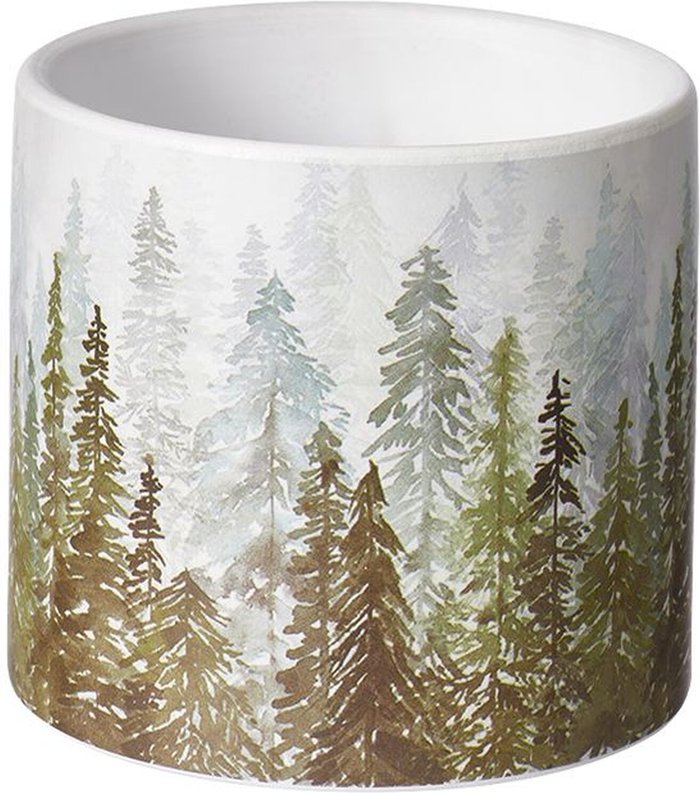 The Range | Forest Fir Tree Print Indoor Ceramic Pot - Multicolour / Large Forest Fir Tree Print Indoor Ceramic Pot - Multicolour / Large