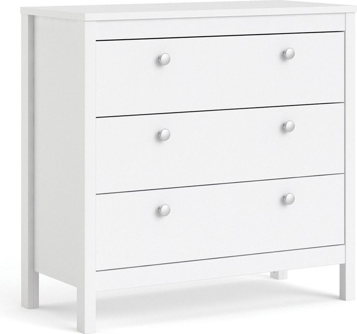 The Range | Furniture To Go Madrid 3-Drawer Chest of Drawers - White Furniture To Go Madrid 3-Drawer Chest of Drawers - White