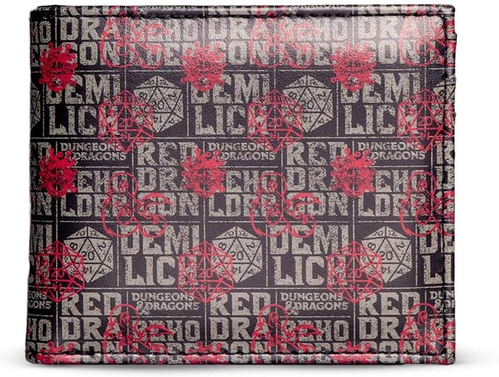 The Range | Hasbro HASBRO Dungeons Dragons Symbols All-over Print Bi-fold Wallet - Black Hasbro HASBRO Dungeons Dragons Symbols All-over Print Bi-fold Wallet - Black