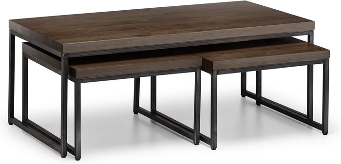 The Range | Julian Bowen Brooklyn Nesting Coffee Tables - Dark Oak Julian Bowen Brooklyn Nesting Coffee Tables - Dark Oak