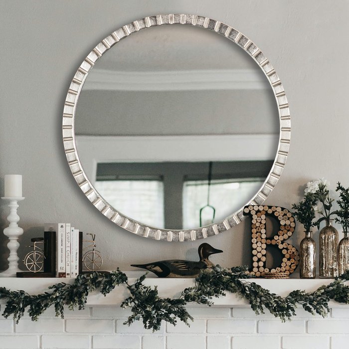 The Range | Green Decore Green Decore Array Antique Plated Nickel Wall Mirror Metal Frame Silver 60Cm Round Green Decore Green Decore Array Antique Plated Nickel Wall Mirror Metal Frame Silver 60Cm Round