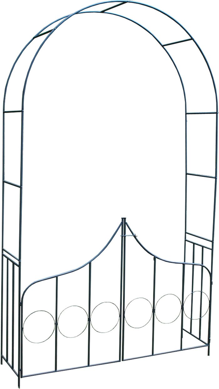 The Range | Selections Metal Kingsbere Garden Arch with Gate - Black Selections Metal Kingsbere Garden Arch with Gate - Black
